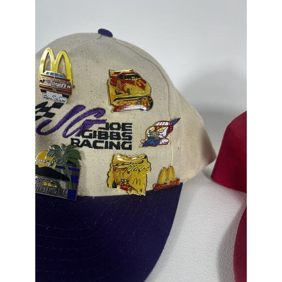 Vntg 1990’s McDonald’s NASCAR Gibbs Racing NHRA Hat W/ 24 Pins Elliott Yates - Picture 4 of 16